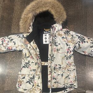 Molo wind and water proof puffer Jacket with detachable Faux Fur Hood